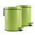 Soga 2 X Foot Pedal Stainless Steel Rubbish Recycling Garbage Waste Trash Bin Round 12 L Green