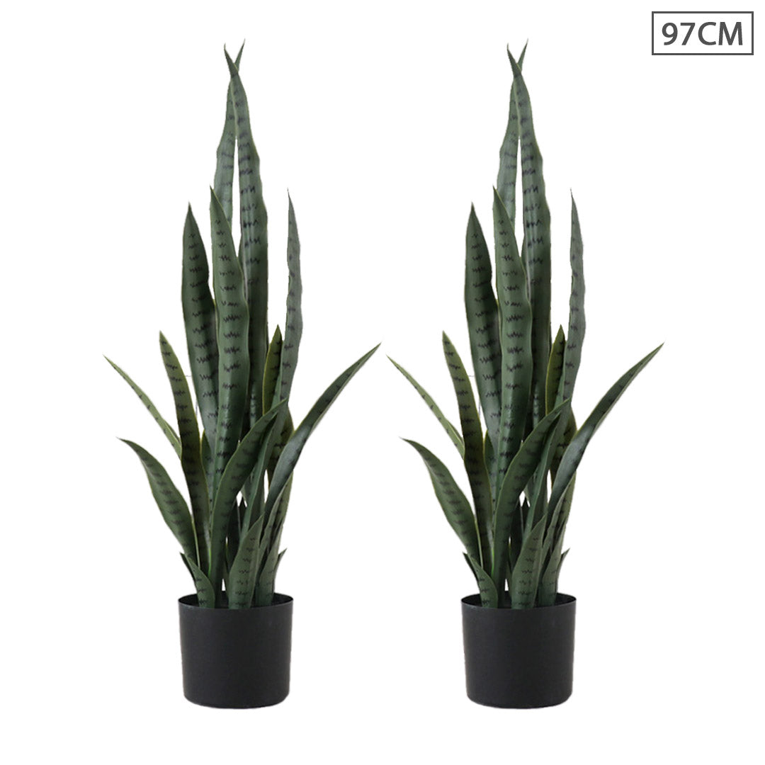 Soga 2 X 97cm Artificial Indoor Snake Sansevieria Plant Fake Decoration Tree Flower Pot