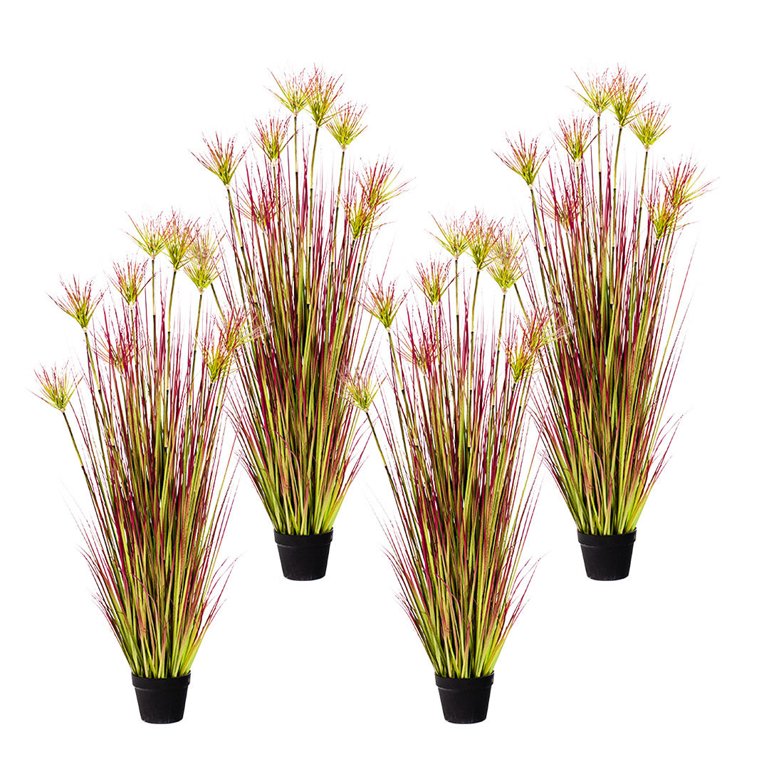 Soga 4 X 150cm Purple Red Artificial Indoor Potted Papyrus Plant Tree Fake Simulation Decorative