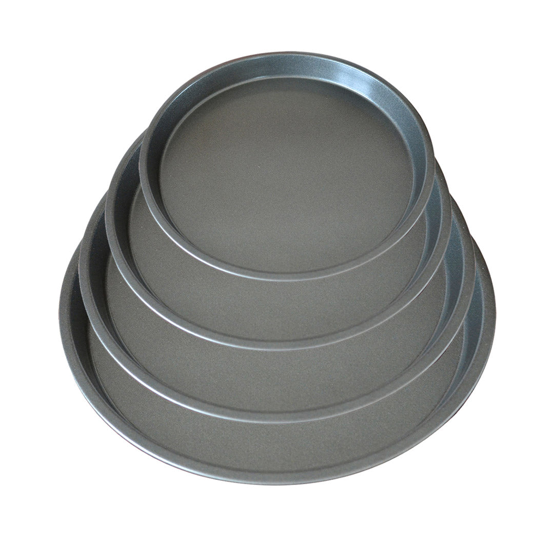 Soga Round Black Steel Non Stick Pizza Tray Oven Baking Plate Pan Set