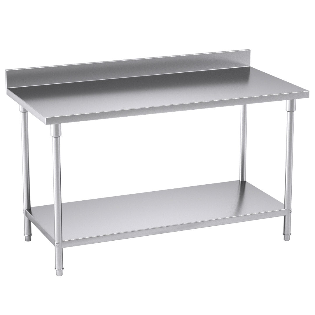 Soga Commercial Catering Kitchen Stainless Steel Prep Work Bench Table With Back Splash 150*70*85cm