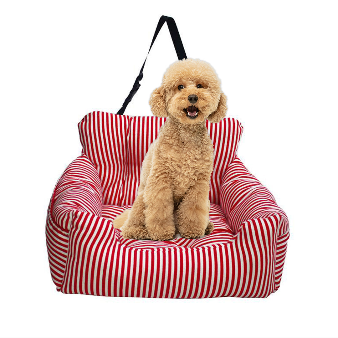 Red Pet Car Seat Sofa Safety Soft Padded Portable Travel Carrier Bed