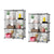 2X Black Portable 6-Cube Storage Organiser Foldable DIY Modular Grid Space Saving Shelf