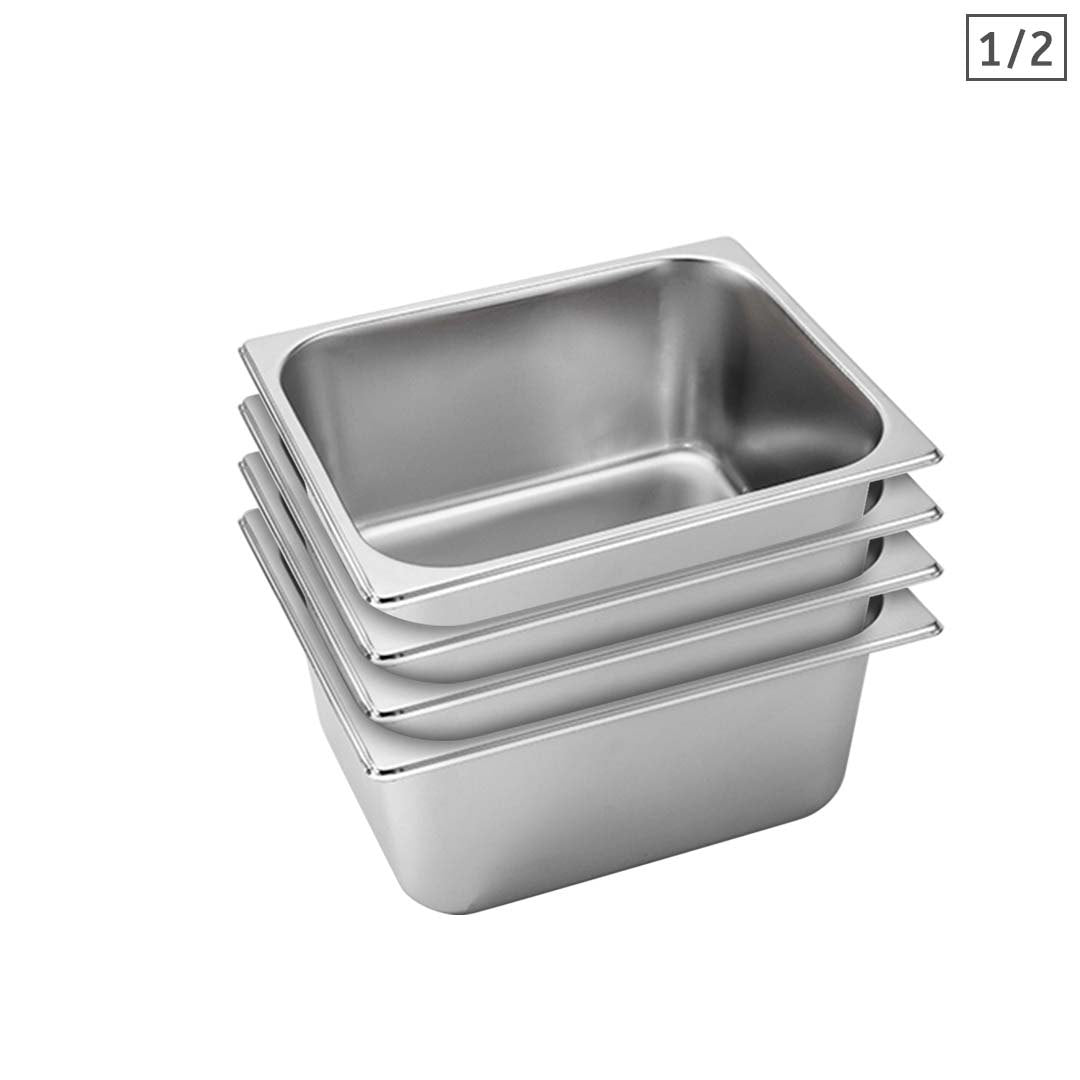 Soga 4 X Gastronorm Gn Pan Full Size 1/2 Gn Pan 15cm Deep Stainless Steel Tray