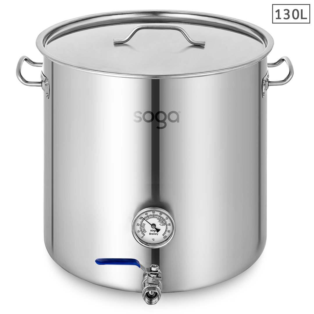 Soga Stainless Steel Brewery Pot 130 L With Beer Valve 55*55cm