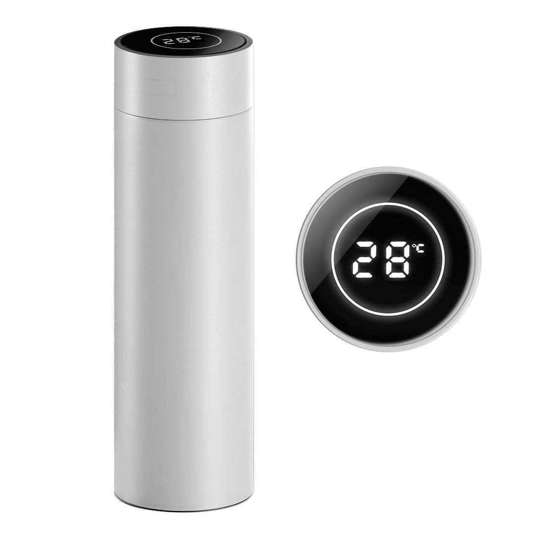 Soga 500 Ml Stainless Steel Smart Lcd Thermometer Display Bottle Vacuum Flask Thermos White
