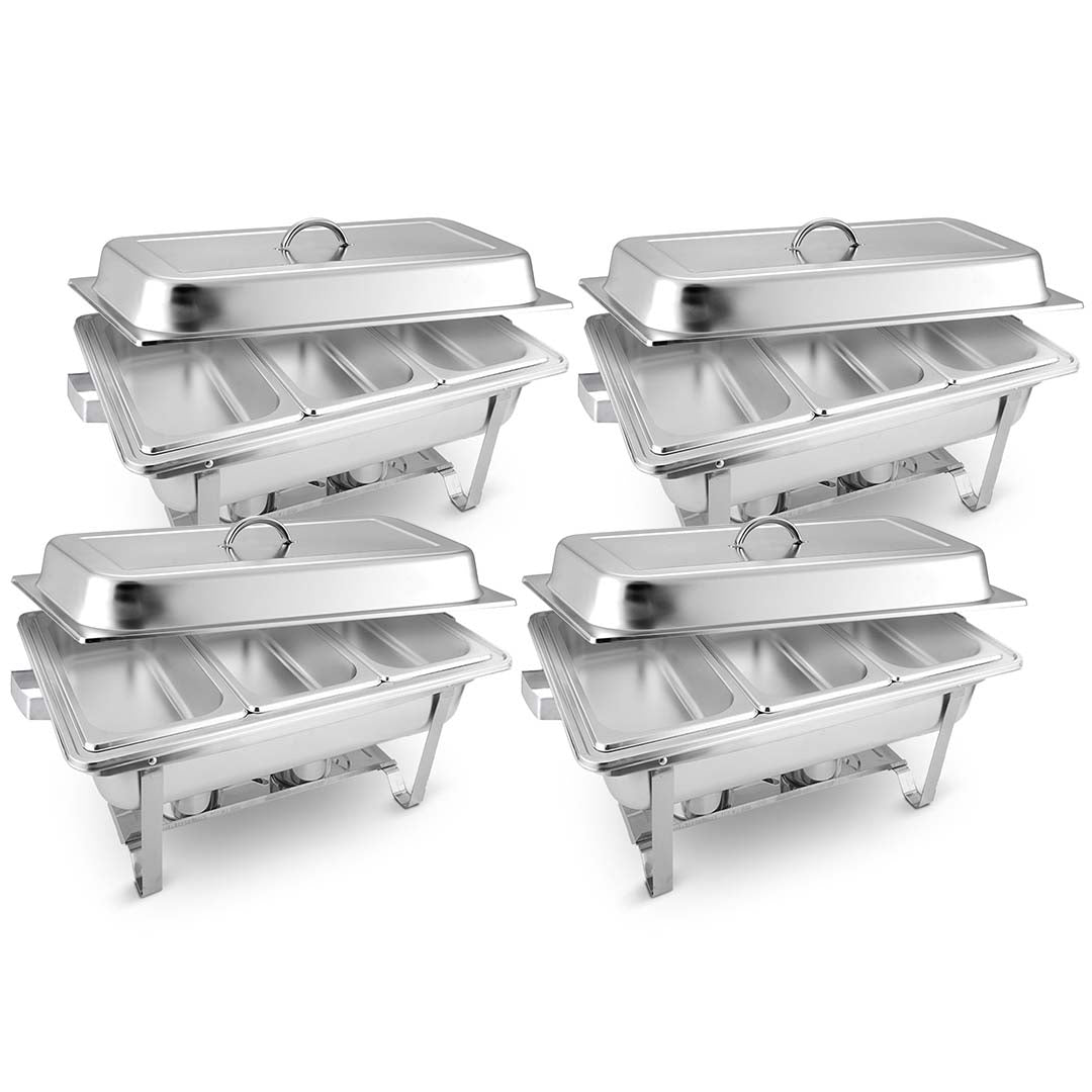 Soga 4 X 3 L Triple Tray Stainless Steel Chafing Food Warmer Catering Dish