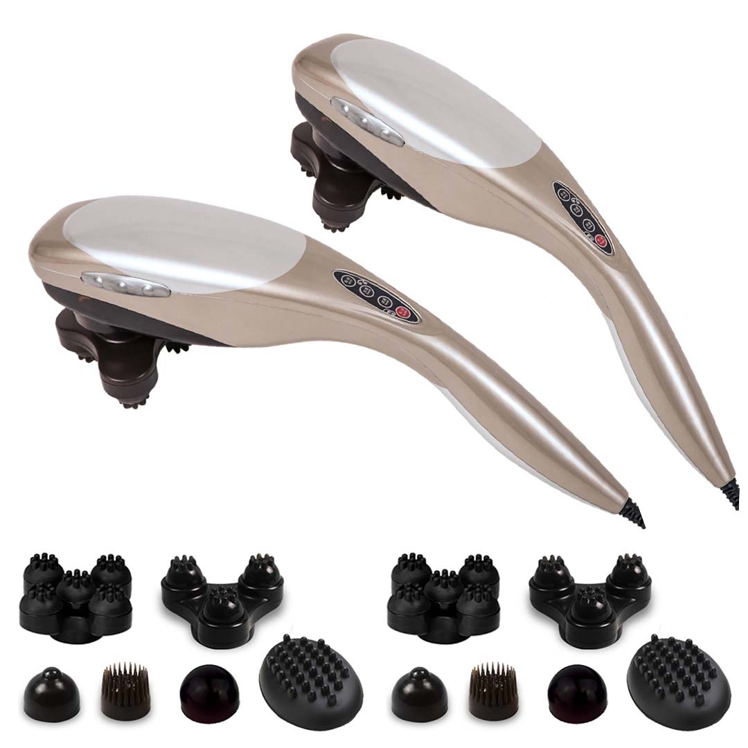 Soga 2 X Hand Held Full Body Massager With 6 Attachments Back Pain Therapy