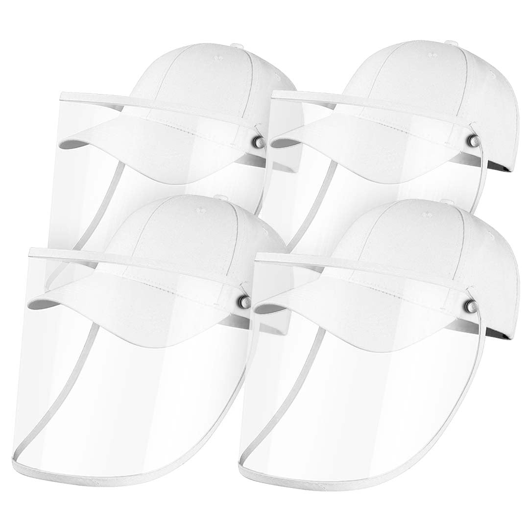 4 X Outdoor Protection Hat Anti Fog Pollution Dust Protective Cap Full Face Hd Shield Cover Adult White