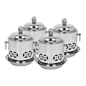 Soga 4 X Stainless Steel Mini Asian Buffet Hot Pot Single Person Shabu Alcohol Stove Burner With Lid