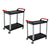2X 2 Tier Food Trolley Portable Kitchen Cart Multifunctional Big Utility Service with wheels 950x500x640mm Black