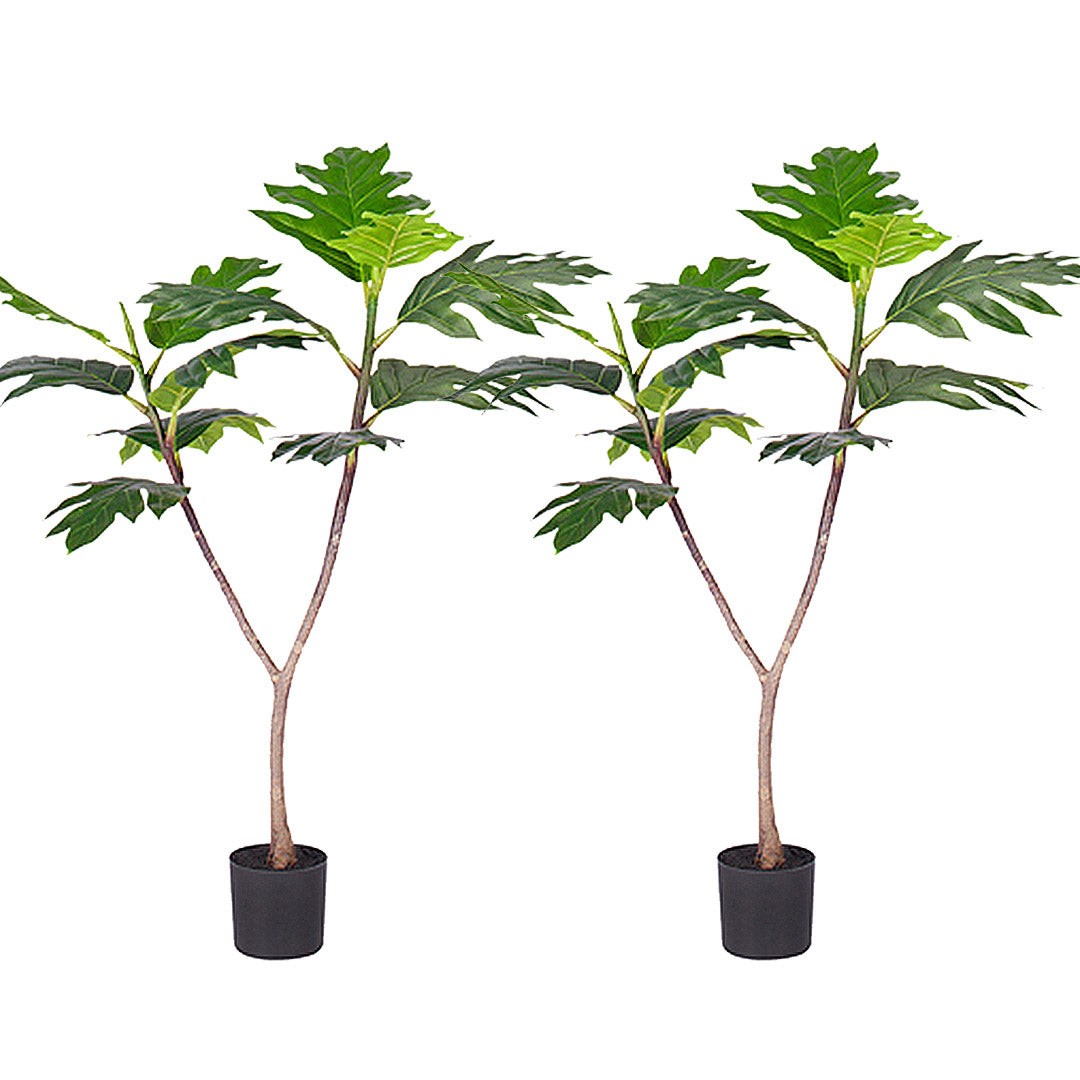 Soga 2 X 90cm Artificial Natural Green Split Leaf Philodendron Tree Fake Tropical Indoor Plant Home Office Decor