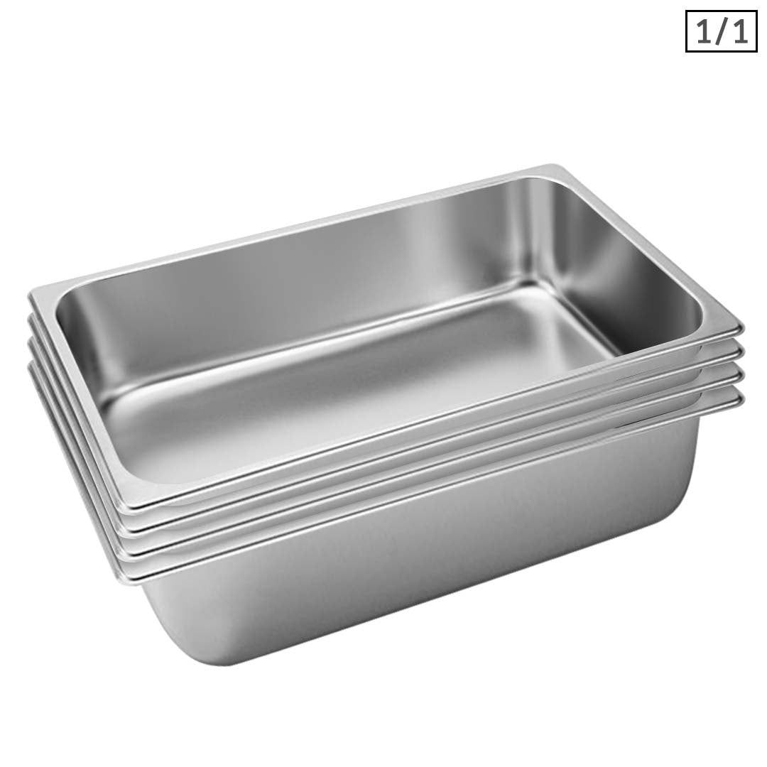 Soga 4 X Gastronorm Gn Pan Full Size 1/1 Gn Pan 15cm Deep Stainless Steel Tray