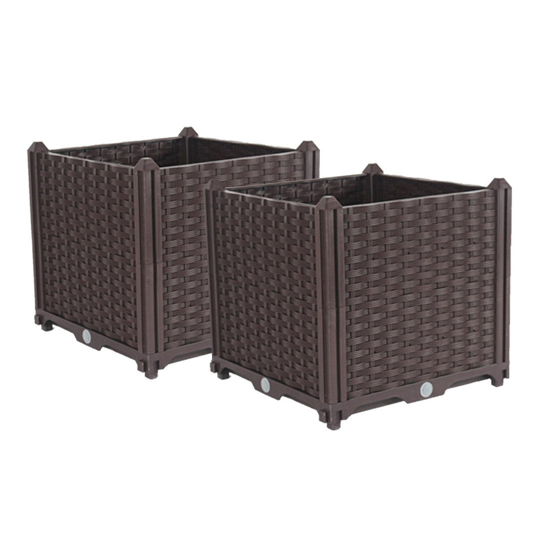 Soga 2 X 40cm Raised Planter Box Vegetable Herb Flower Outdoor Plastic Plants Garden Bed