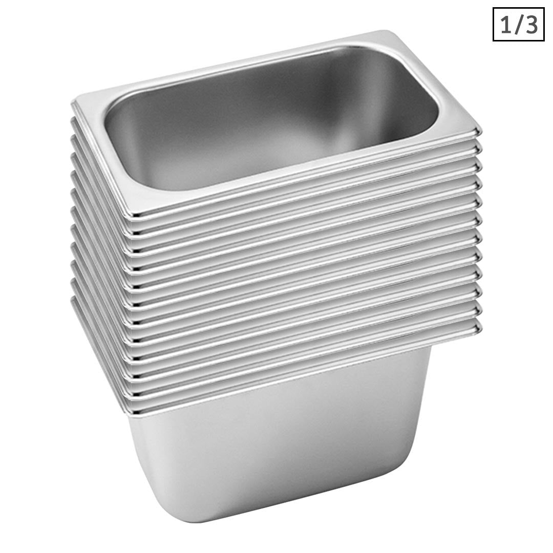 Soga 12 X Gastronorm Gn Pan Full Size 1/3 Gn Pan 15cm Deep Stainless Steel Tray