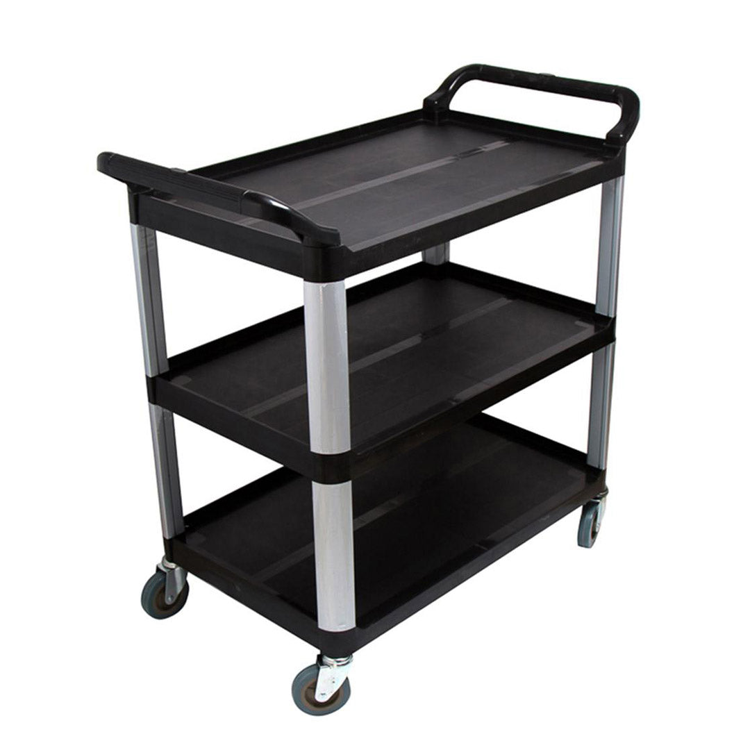 Soga 3 Tier Food 83.5x43x95cm Trolley Food Waste Cart Storage Mechanic Kitchen Black Small