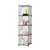 Black Portable 4 Tier Cube Storage Organiser Foldable DIY Modular Grid Space Saving Shelf