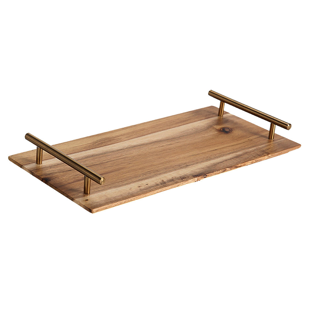 Soga 30cm Brown Rectangle Wooden Acacia Food Serving Tray Charcuterie Board Centerpiece Home Decor