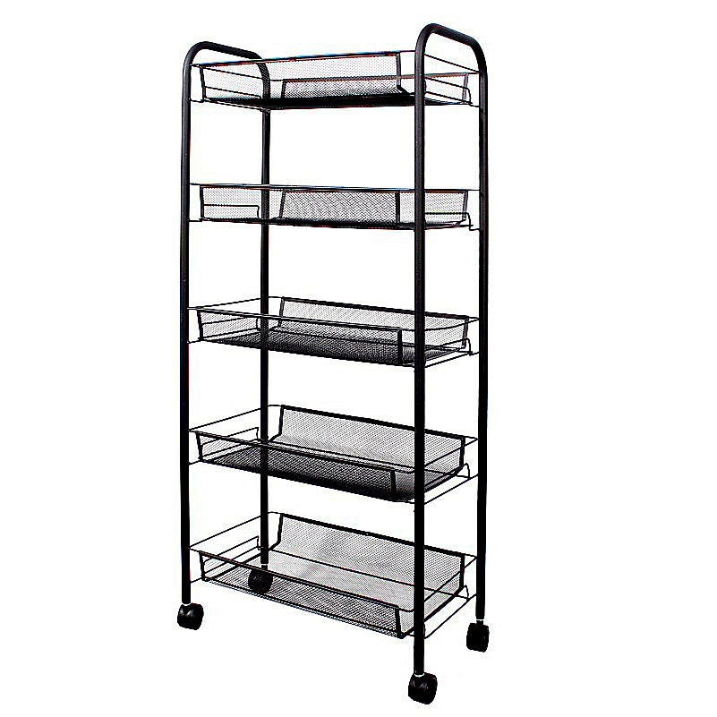 SOGA 2 Tier Steel Square Rotating Kitchen Cart Multi-Functional
