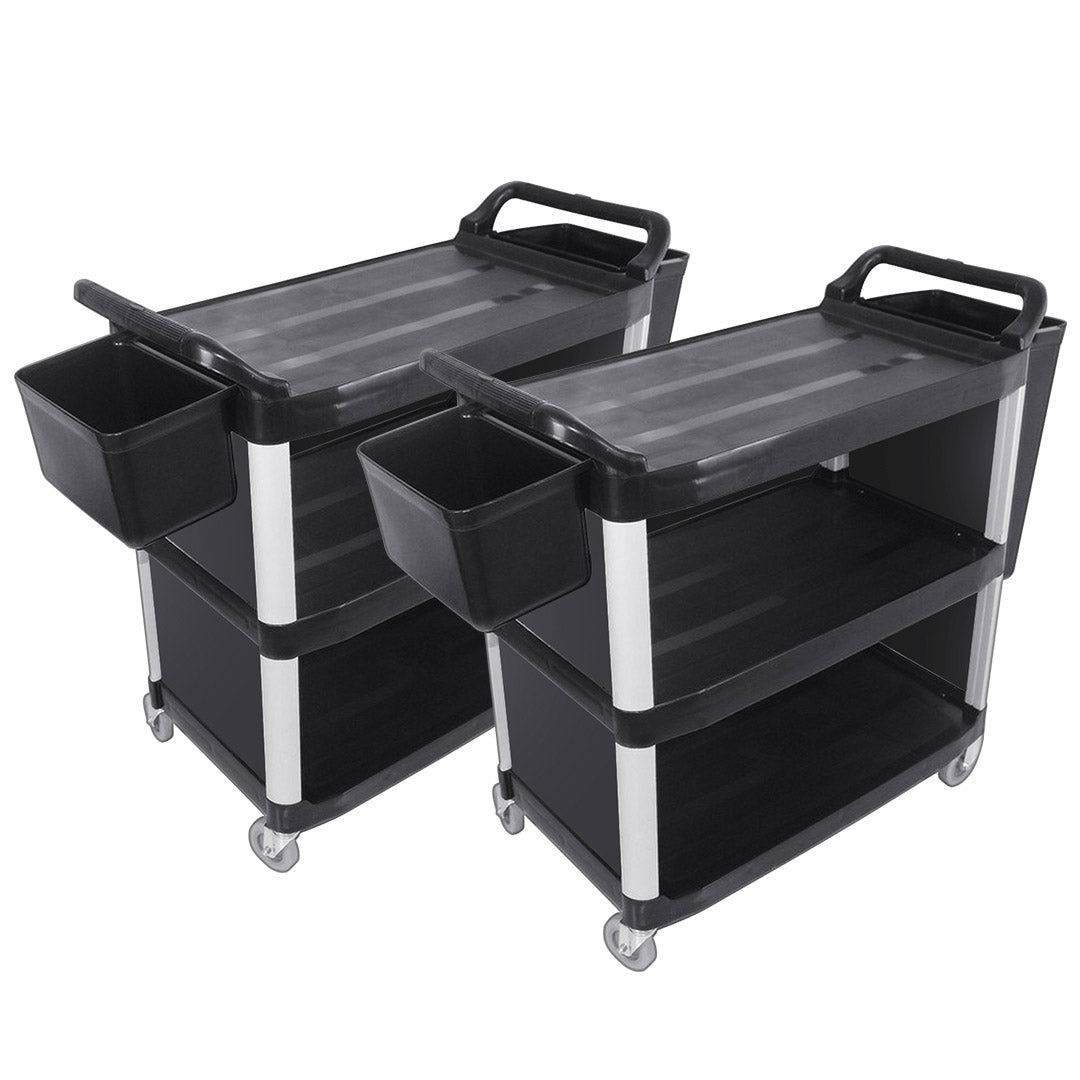 Soga 2 X 3 Tier Covered Food Trolley Food Waste Cart Storage Mechanic Kitchen With Bins