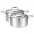 Soga 2 X 24cm Stainless Steel Soup Pot Stock Cooking Stockpot Heavy Duty Thick Bottom With Glass Lid