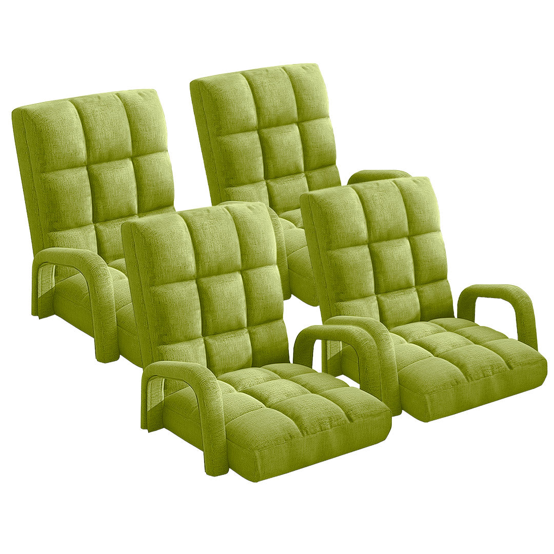 Soga 4 X Foldable Lounge Cushion Adjustable Floor Lazy Recliner Chair With Armrest Yellow Green