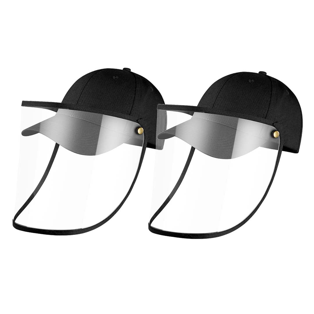 2 X Outdoor Protection Hat Anti Fog Pollution Dust Protective Cap Full Face Hd Shield Cover Kids Black