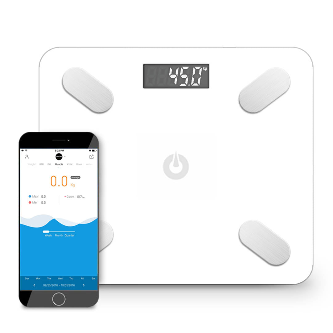 Soga Wireless Bluetooth Digital Body Fat Scale Bathroom Weighing Scales Health Analyzer Weight White