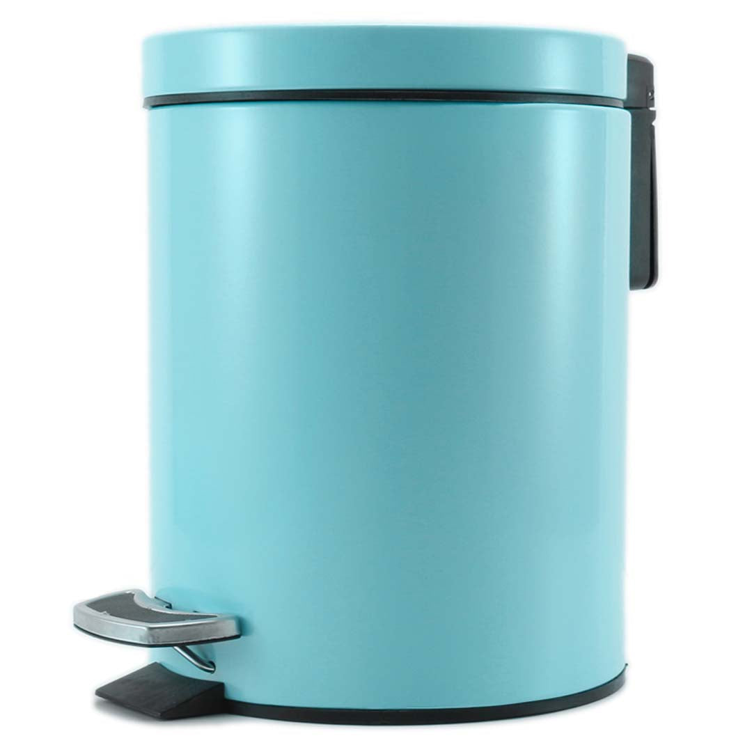 Soga Foot Pedal Stainless Steel Rubbish Recycling Garbage Waste Trash Bin Round 7 L Blue