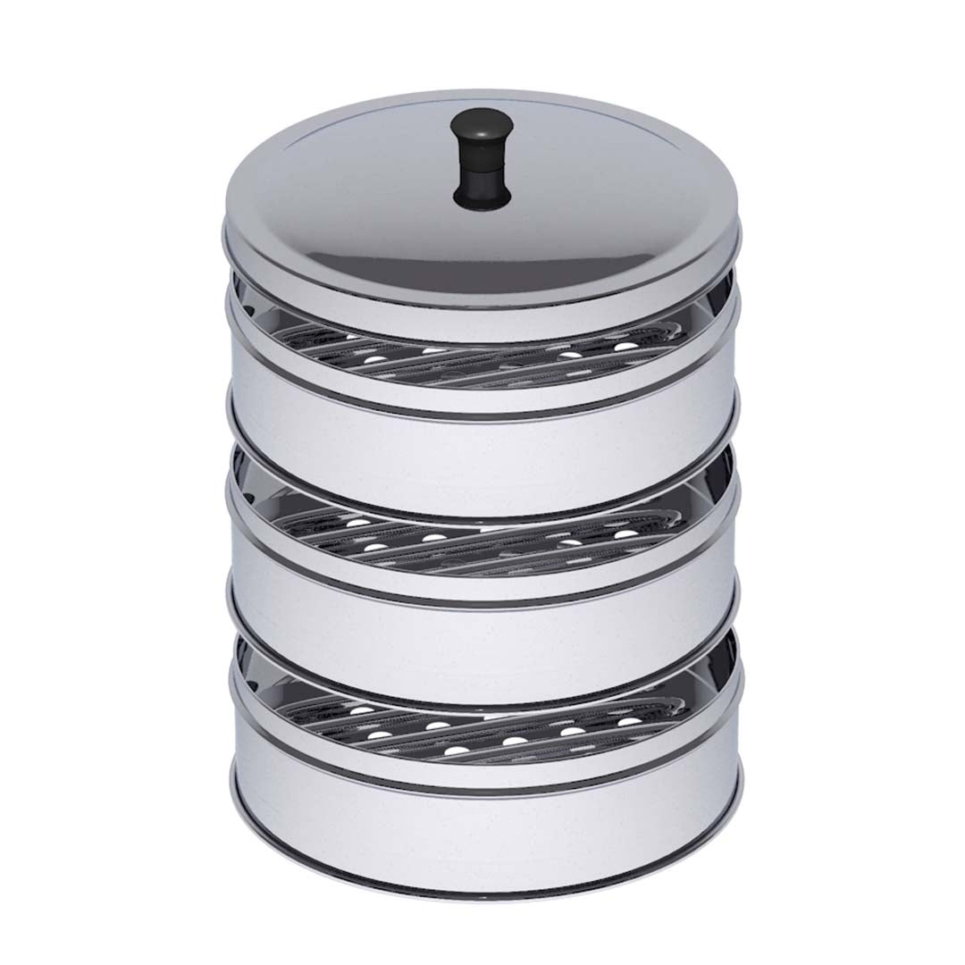 Soga 3 Tier 25cm Stainless Steel Steamers With Lid Work Inside Of Basket Pot Steamers