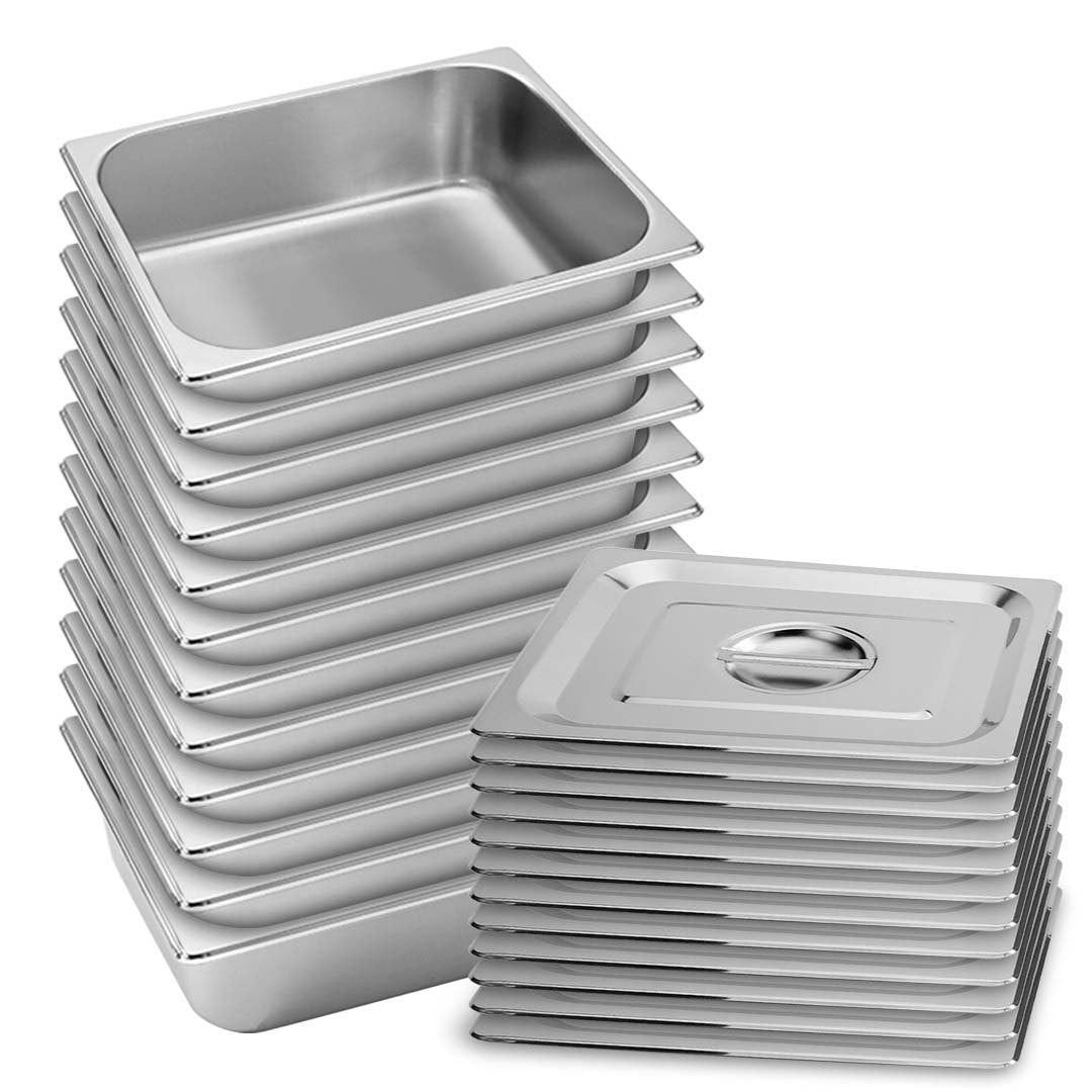 Soga 12 X Gastronorm Gn Pan Full Size 1/2 Gn Pan 10cm Deep Stainless Steel Tray With Lid