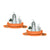 2X Orange 360 Degree Wall-Mounted Rotating Bathroom Organiser Corner Vanity Rack Toilet Adhesive Storage Shelf
