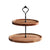 20cm 2 Tier Brown  Round Wooden Acacia  Dessert Tray Cake Snacks Cupcake Stand Buffet Serving Countertop Decor