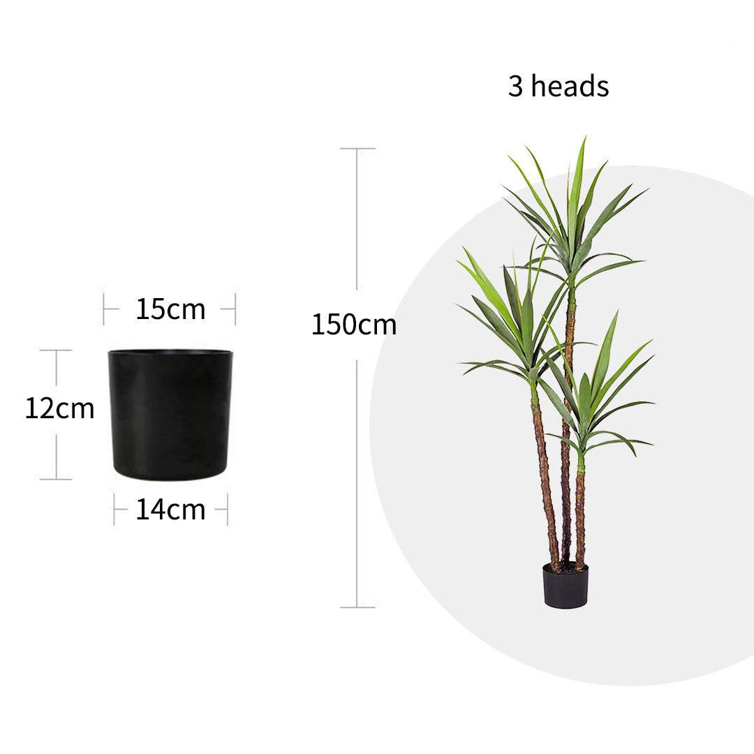 Soga 4 X 150cm Artificial Natural Green Dracaena Yucca Tree Fake Tropical Indoor Plant Home Office Decor
