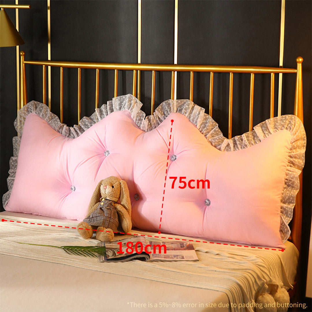 Soga 2 X 180cm Pink Princess Bed Pillow Headboard Backrest Bedside Tatami Sofa Cushion With Ruffle Lace Home Decor