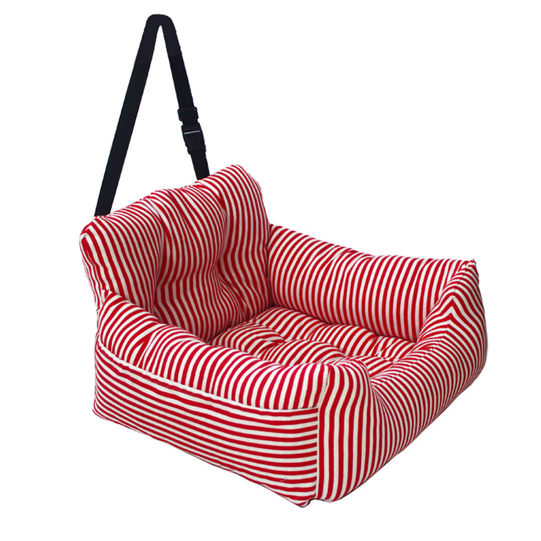 Red Pet Car Seat Sofa Safety Soft Padded Portable Travel Carrier Bed