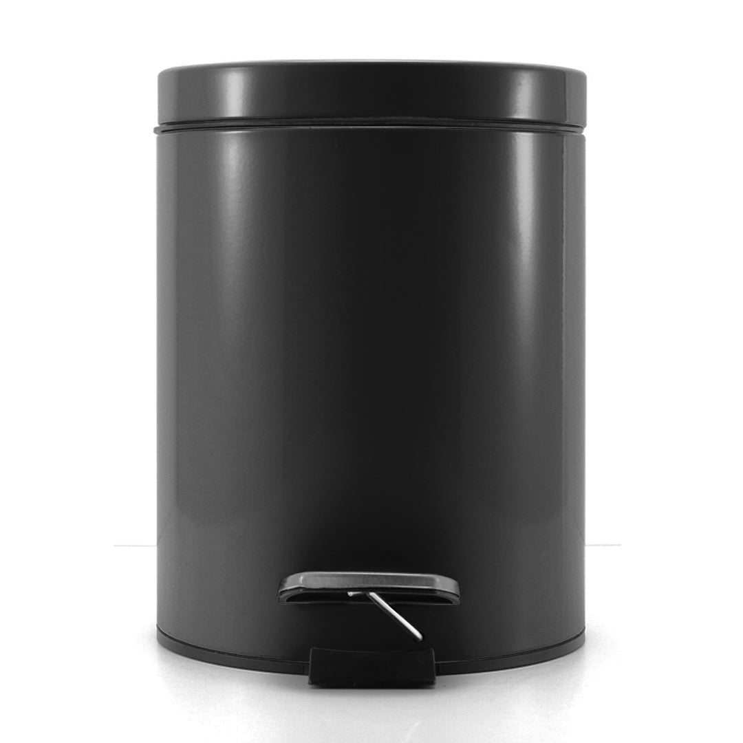 Soga 4 X Foot Pedal Stainless Steel Rubbish Recycling Garbage Waste Trash Bin Round 12 L Black