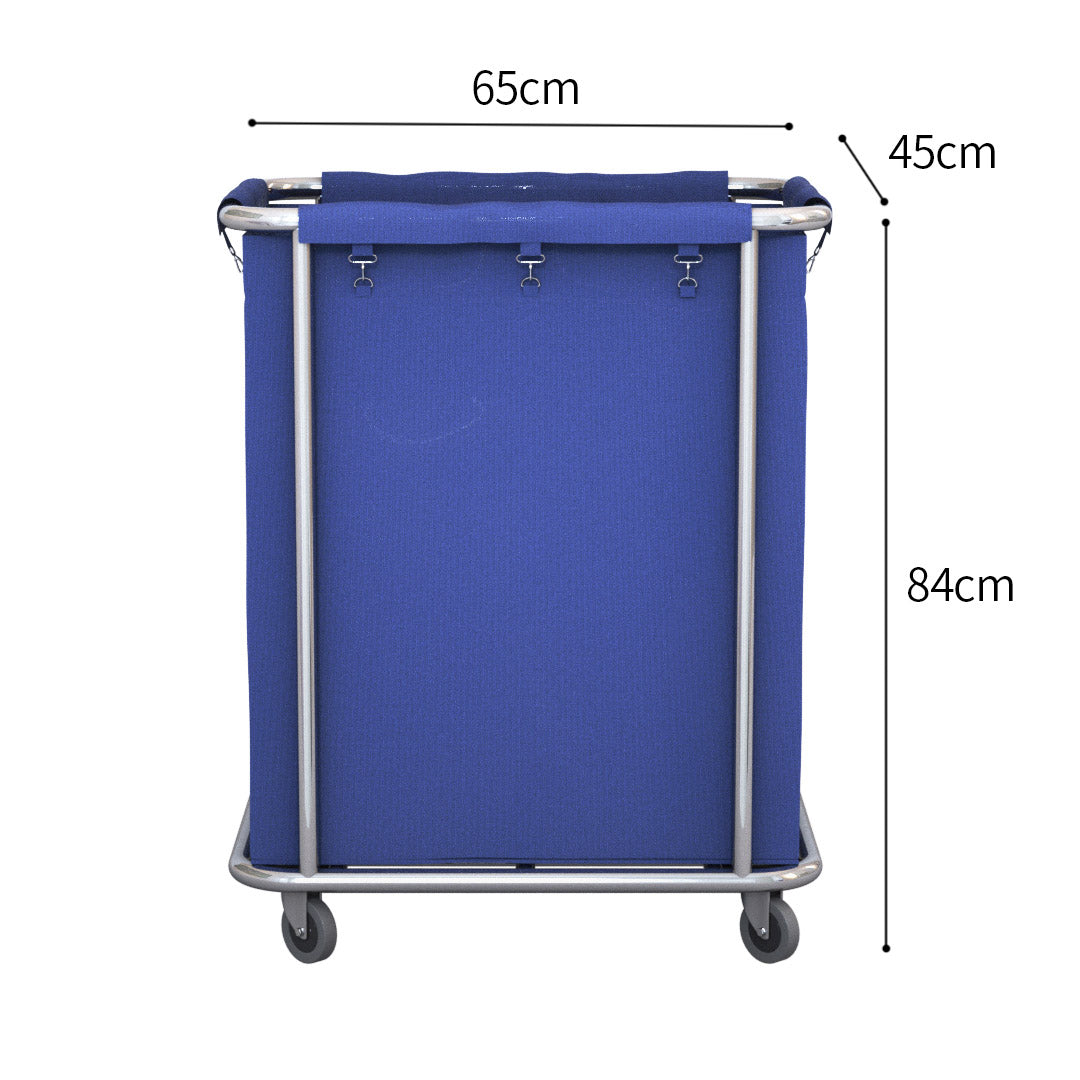 Soga 2 X Stainless Steel Commercial Square Soiled Linen Laundry Trolley Cart With Wheels Blue