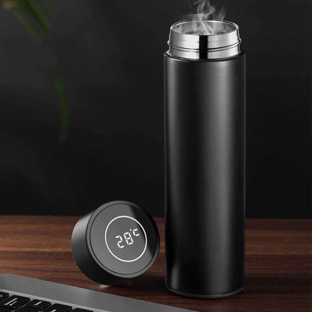 Soga 500 Ml Stainless Steel Smart Lcd Thermometer Display Bottle Vacuum Flask Thermos Pink