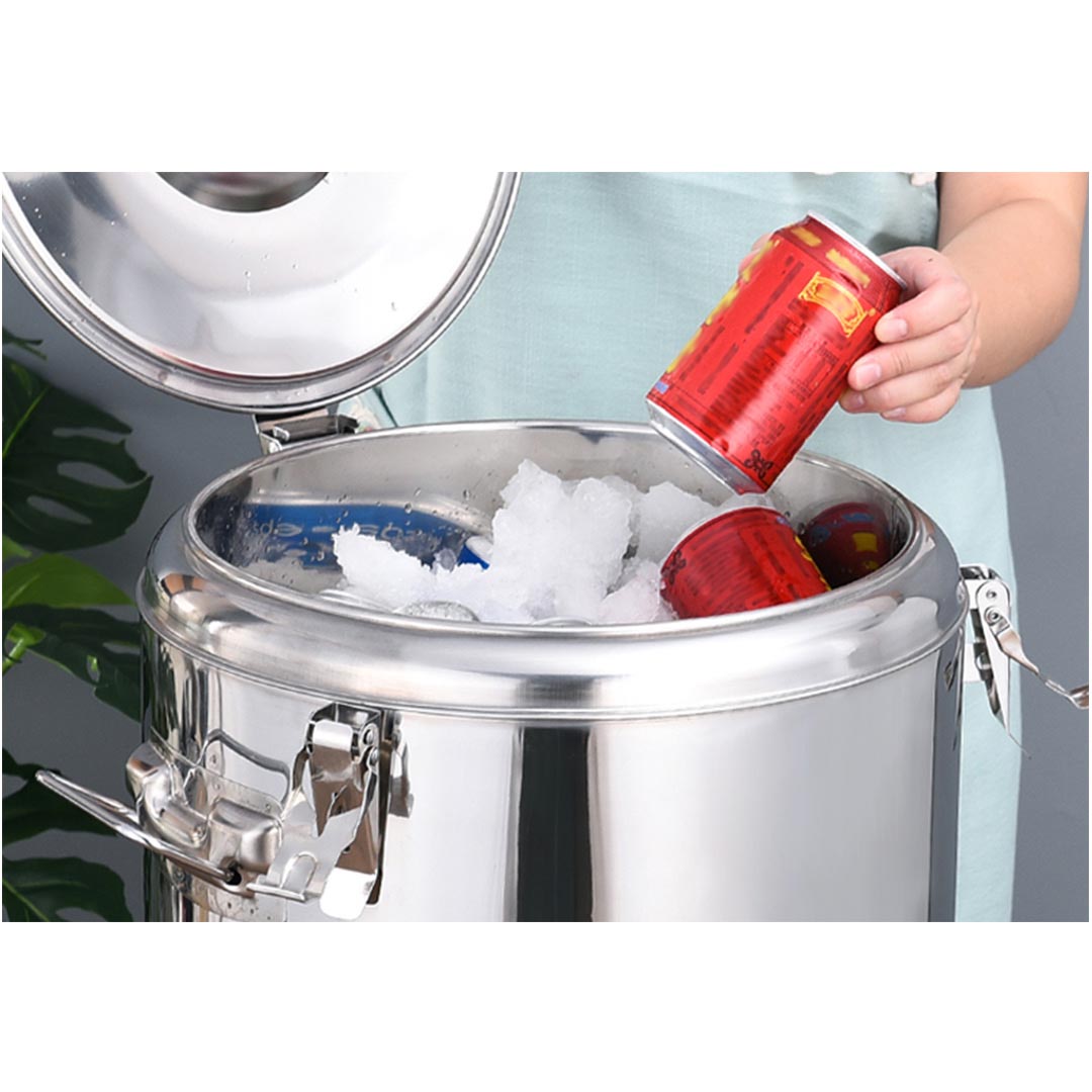 Soga 2 X 35 L Stainless Steel Insulated Stock Pot Dispenser Hot & Cold Beverage Container