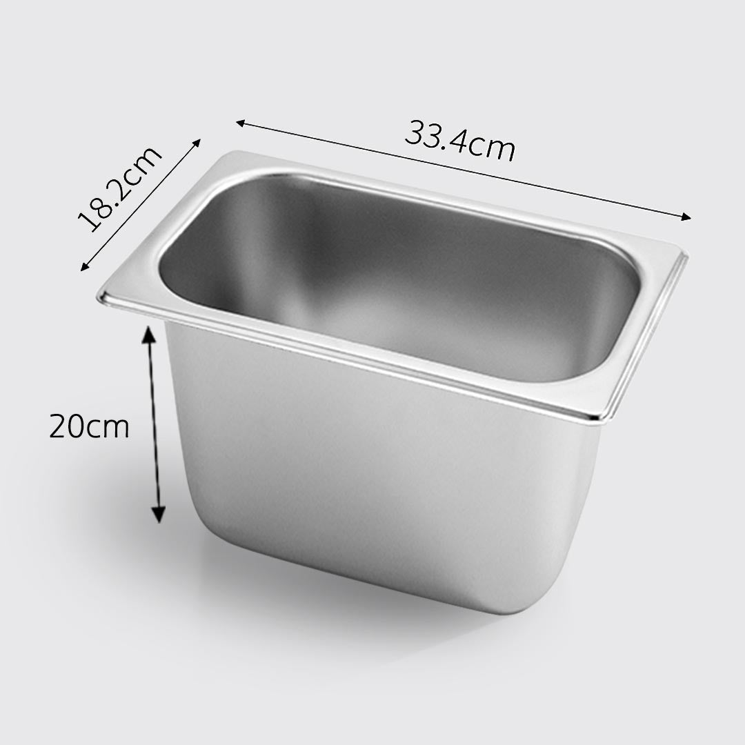 Soga 4 X Gastronorm Gn Pan Full Size 1/3 Gn Pan 20cm Deep Stainless Steel Tray