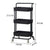 Soga 3 Tier Steel Black Movable Kitchen Cart Multi Functional Shelves Portable Storage Organizer With Wheels
