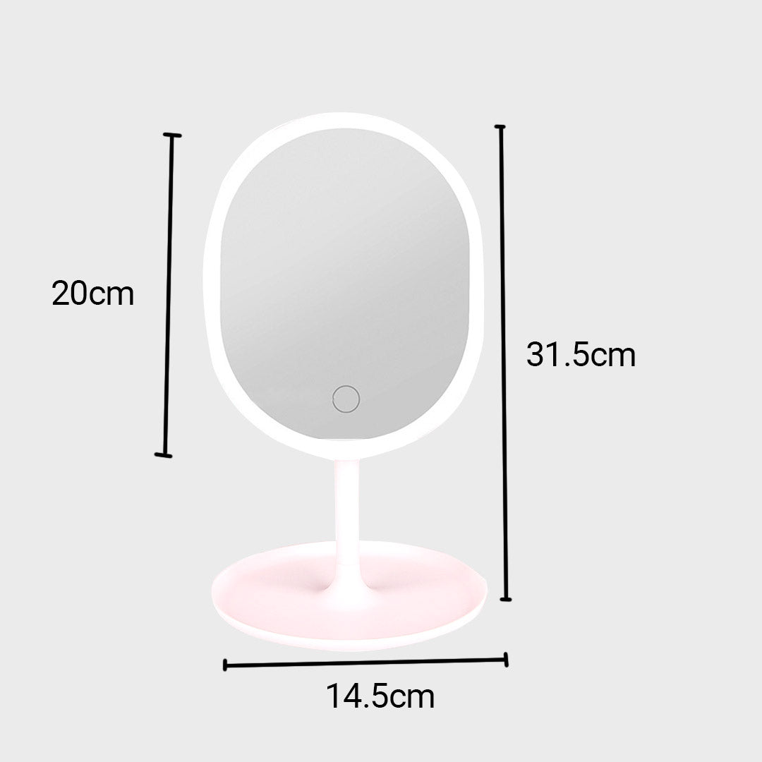 Soga 20cm White Rechargeable Led Light Makeup Mirror Tabletop Vanity Home Decor