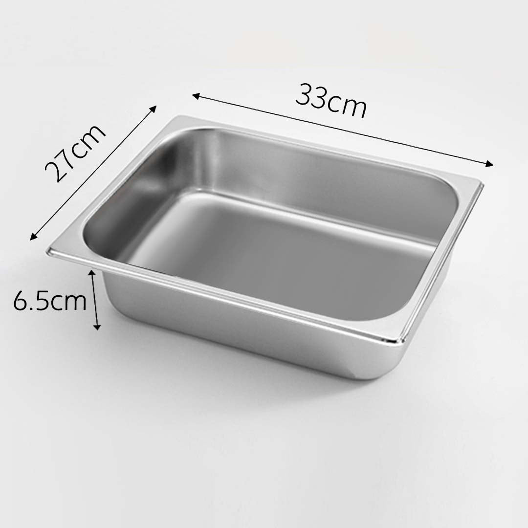Soga 6 X Gastronorm Gn Pan Full Size 1/2 Gn Pan 6.5cm Deep Stainless Steel Tray