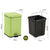 Soga 2 X 12 L Foot Pedal Stainless Steel Rubbish Recycling Garbage Waste Trash Bin Square Green