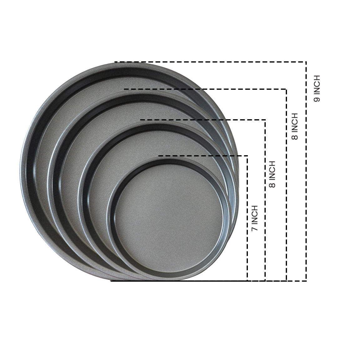 Soga Round Black Steel Non Stick Pizza Tray Oven Baking Plate Pan Set