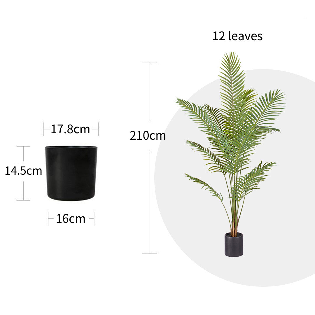 Soga 2 X 210cm Green Artificial Indoor Rogue Areca Palm Tree Fake Tropical Plant Home Office Decor