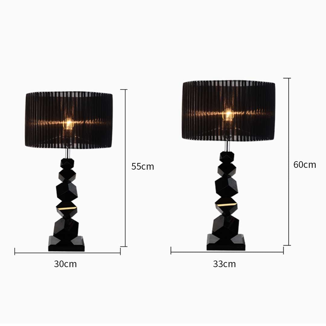 Soga 4 X 55cm Black Table Lamp With Dark Shade Led Desk Lamp