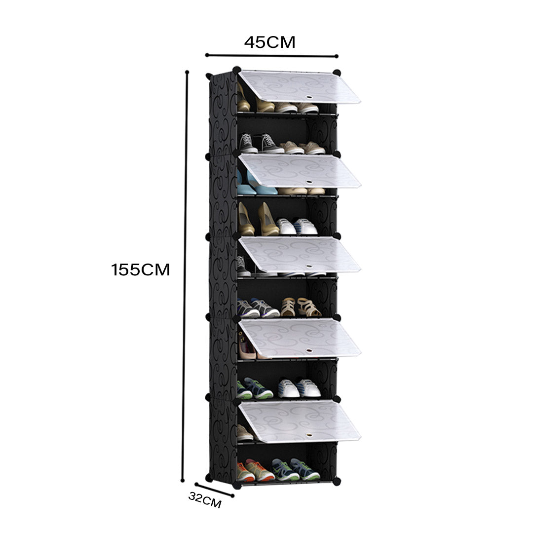 10 Tier Shoe Rack Organizer Sneaker Footwear Storage Stackable Stand Cabinet Portable Wardrobe with Cover