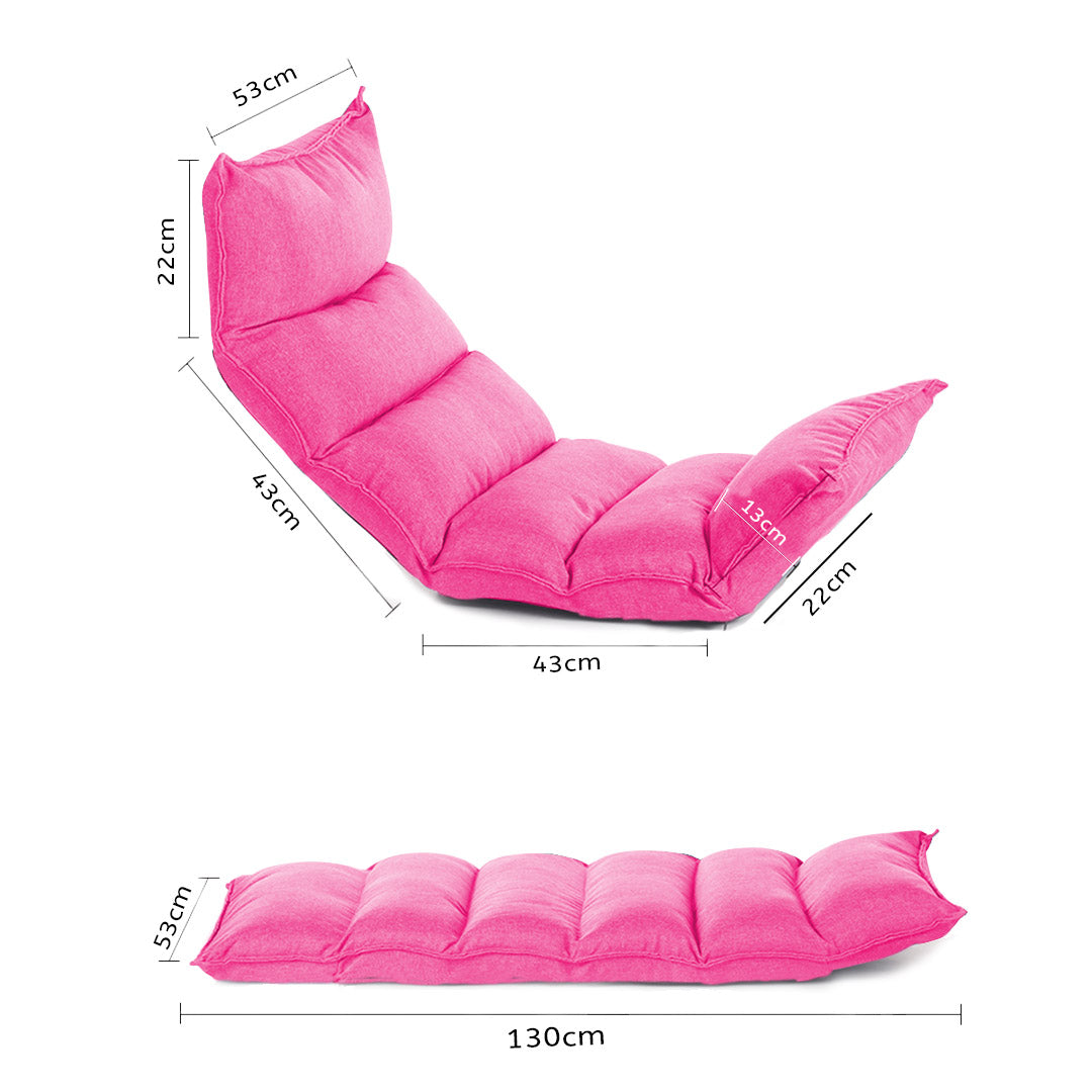 Soga 4 X Foldable Tatami Floor Sofa Bed Meditation Lounge Chair Recliner Lazy Couch Pink